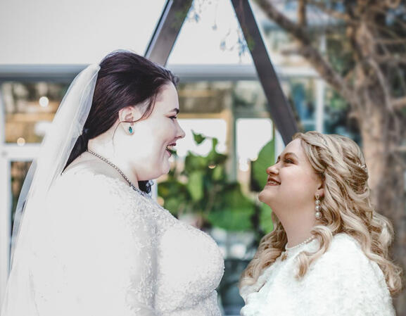 Two Wedding Photos fused together as a joke Two Wedding Photos fused together as a joke