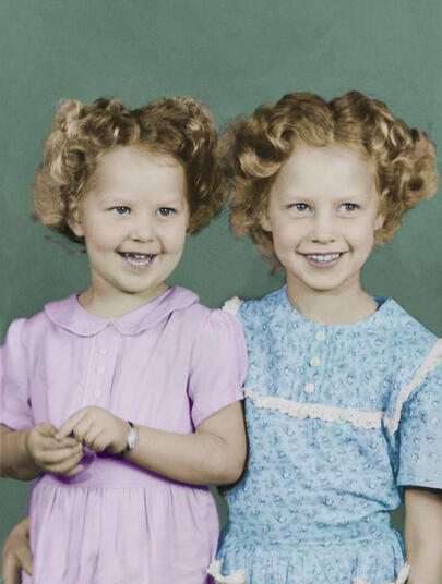 Photo Completely restored from black and white